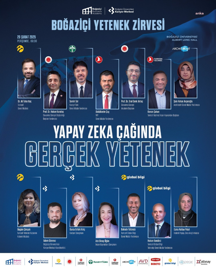 Boğaziçi Yetenek Zirvesi, “Yapay Zeka Çağında Gerçek Yetenek” temasıyla düzenleniyor