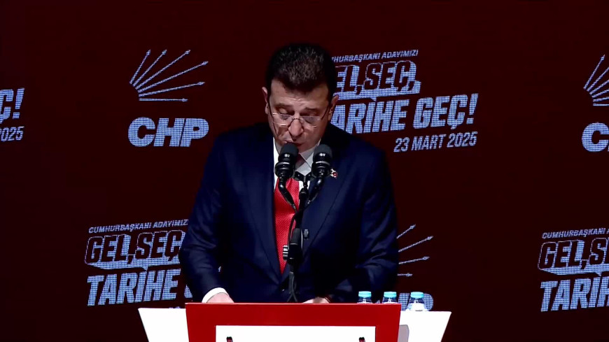 CHP'nin cumhurbaşkanı adayı ön seçim toplantısı... Ekrem İmamoğlu: “Hepimizi yasaklasan ne olur? Bu memleketin her bir ilçesinden, köyünden bir İmamoğlu karşına dikilir”