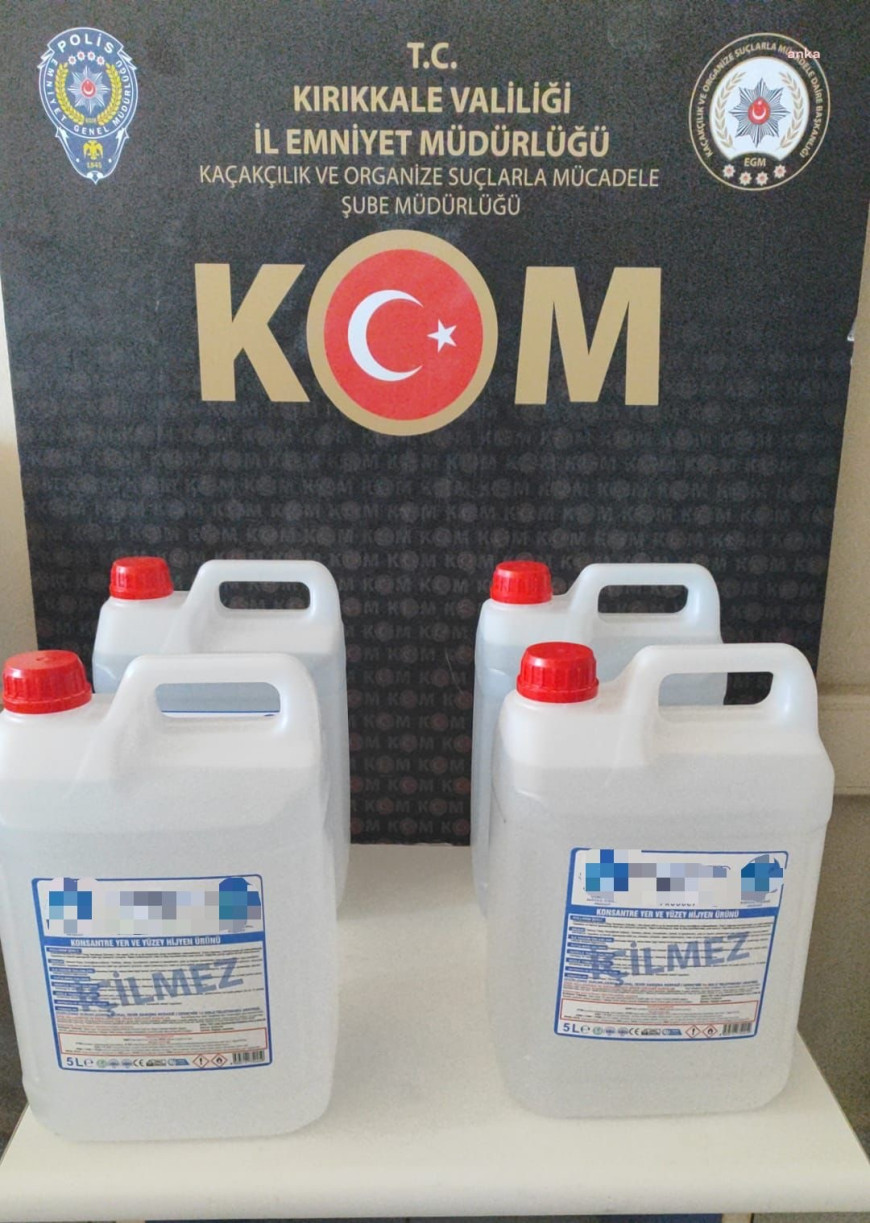 Kırıkkale’de kargo kolilerinden 20 litre etil alkol ele geçirildi 