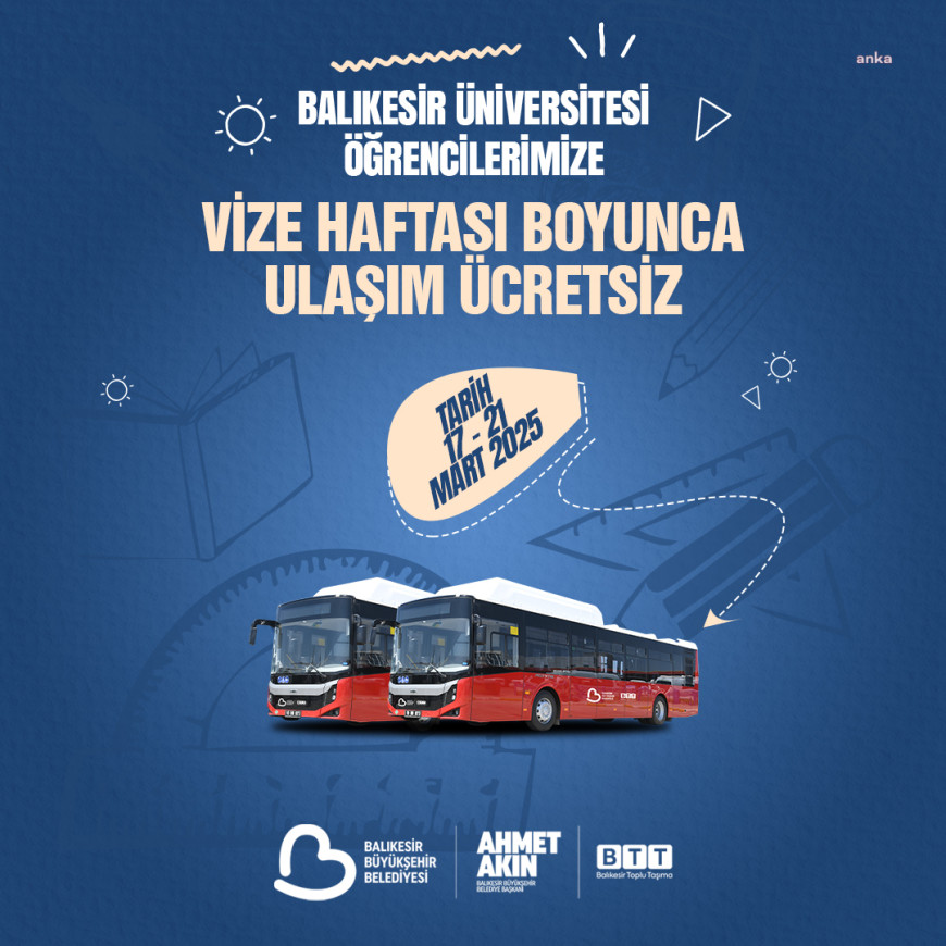 Balıkesir Büyükşehir Belediyesi, üniversitelilerin sınav haftasında ulaşımı ücretsiz yapıyor 