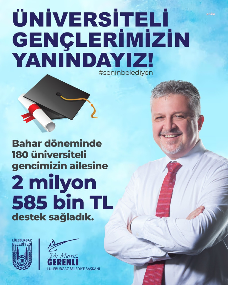 Lüleburgaz Belediyesi, 180 üniversite öğrencisine 2 milyon 585 bin TL ödeme yaptı