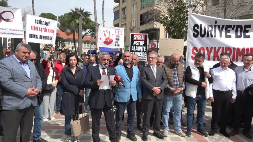 Aydın Nazilli'de Alevi dernekleri, Suriye'de yaşanan saldırıları protesto etti