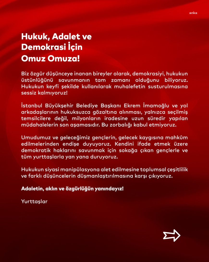 Sanatçılardan İmamoğlu’na destek: Hukukun keyfi şekilde kullanılarak muhalefetin susturulmasına sessiz kalmıyoruz