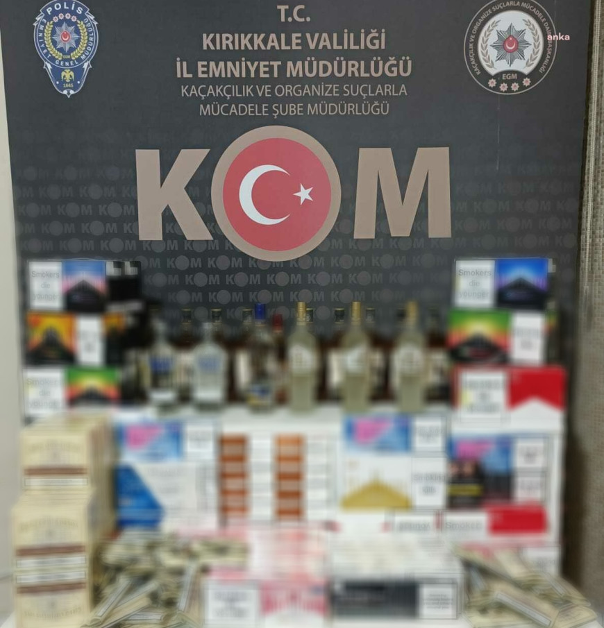 Kırıkkale'de kaçak tütün ve alkol taşıyan 4 şüpheliyi yakaladı