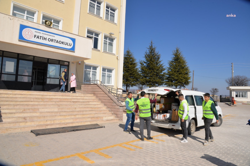 Kahramankazan Belediyesi'nden okullara temizlik malzemesi desteği