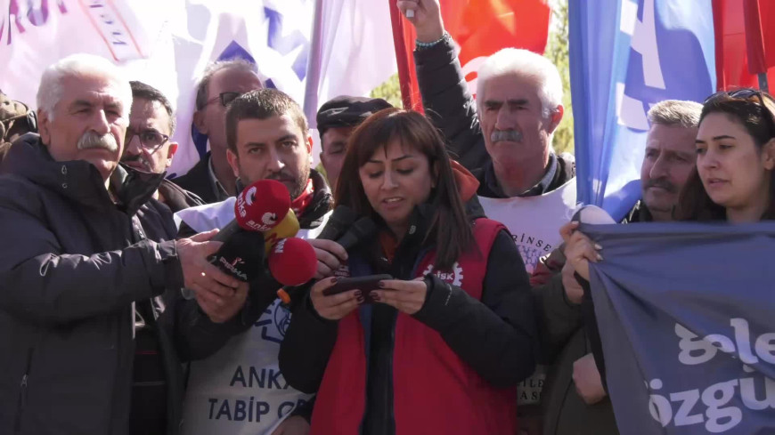 Emek ve meslek örgütleri Ekrem İmamoğlu'nun gözaltına alınmasını Ankara'da protesto etti: ''Sindirebileceğinizi, yıldırabileceğinizi düşünüyorsanız yine buradayız"