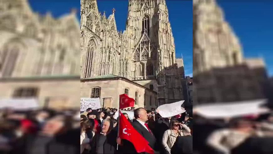 Avusturya’da İmamoğlu’nun tutuklanması protesto edildi: “Sadece İmamoğlu için değil; Türkiye’nin demokrasisi, hukuku ve geleceği için de buradayız” 