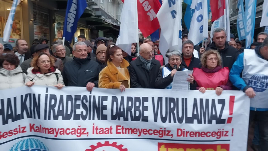 İmamoğlu'nun gözaltına alınması KESK, DİSK ve TMMOB tarafından Samsun'da protesto edildi