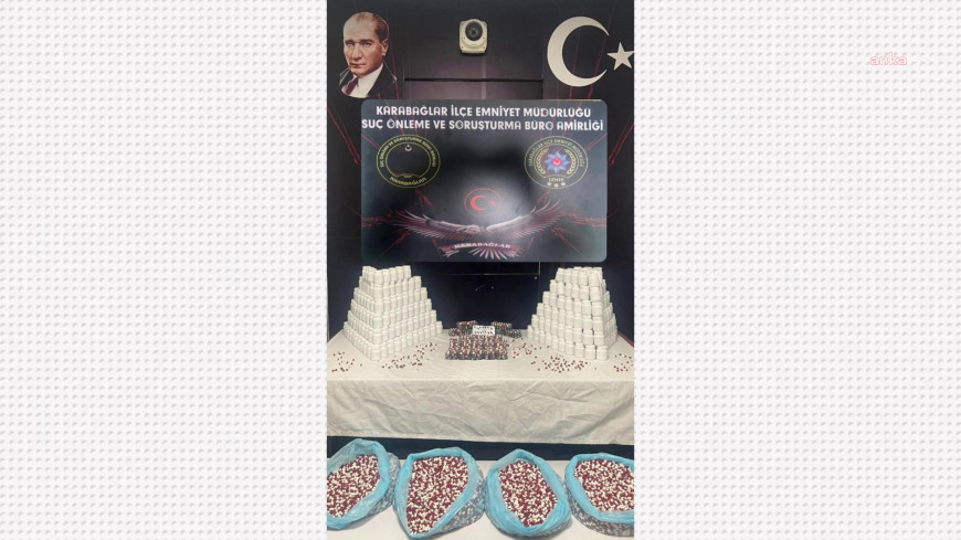 İzmir’deki uyuşturucu operasyonunda 46 binden fazla sentetik ecza maddesi ele geçirildi