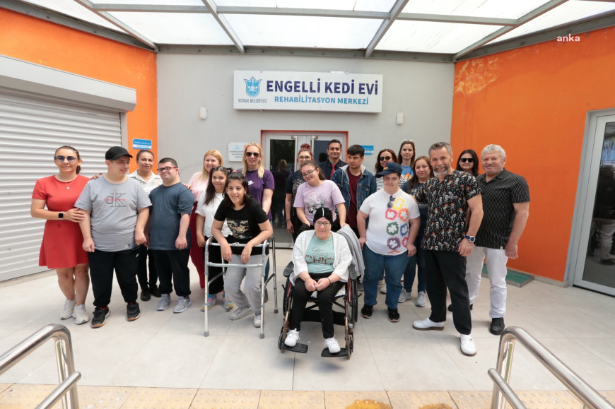 Konak'ta özel eğitim öğrencileri Engelli Kedi Evi ve Rehabilitasyon Merkezi’nde misafir edildi