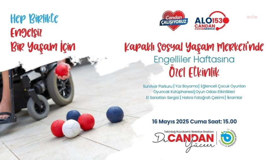Tekirdağ Büyükşehir Belediyesi'nden, Engelliler Haftası'na özel etkinlik