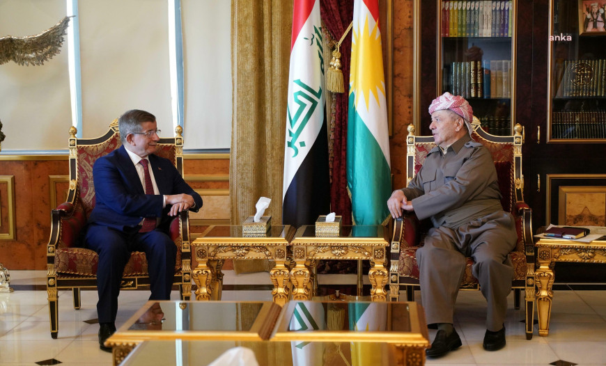Ahmet Davutoğlu, Cumhurbaşkanı Abdullatif Reşid, IKBY Başkanı Neçirvan Barzani ve Mesud Barzani ile görüştü