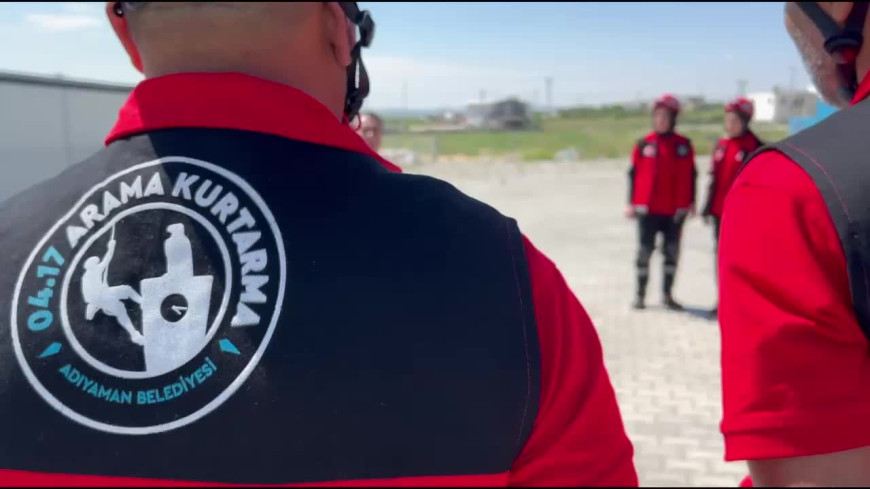Adıyaman Belediyesi’nin arama-kurtarma ekibi, ilk tatbikatını yaptı