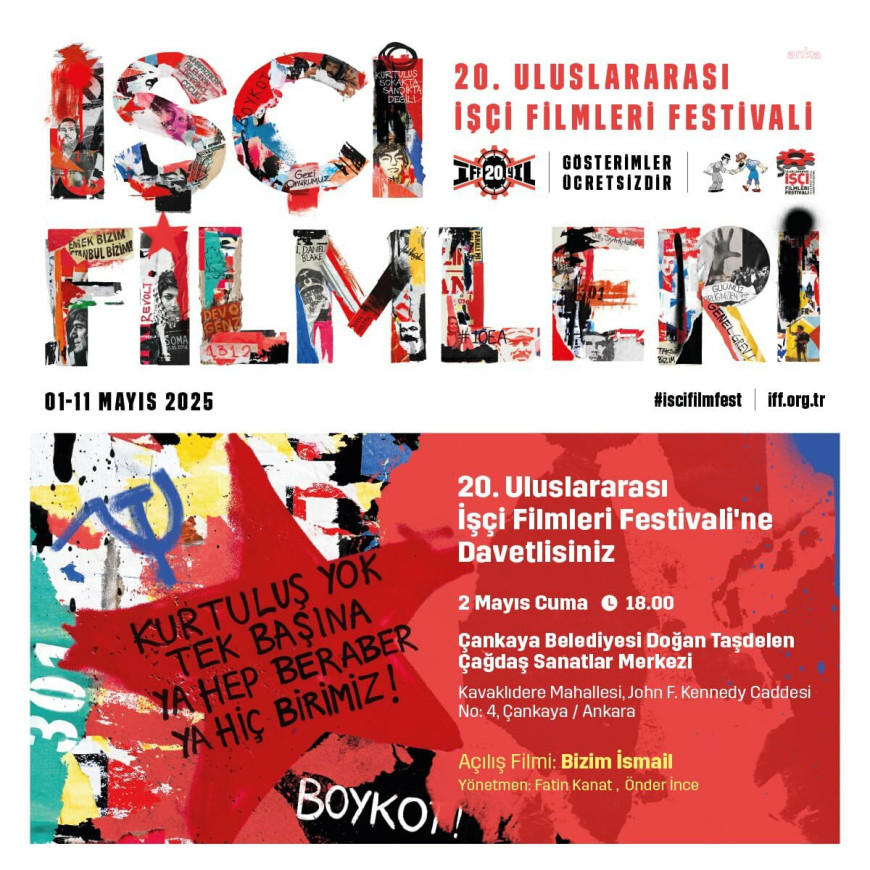 Çankaya'da mayıs ayı etkinlikleri, İşçi Filmleri Festivali ile başlıyor
