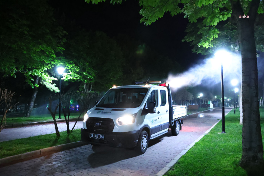 Çankaya Belediyesi ekipleri ilaçlama mesaisinde