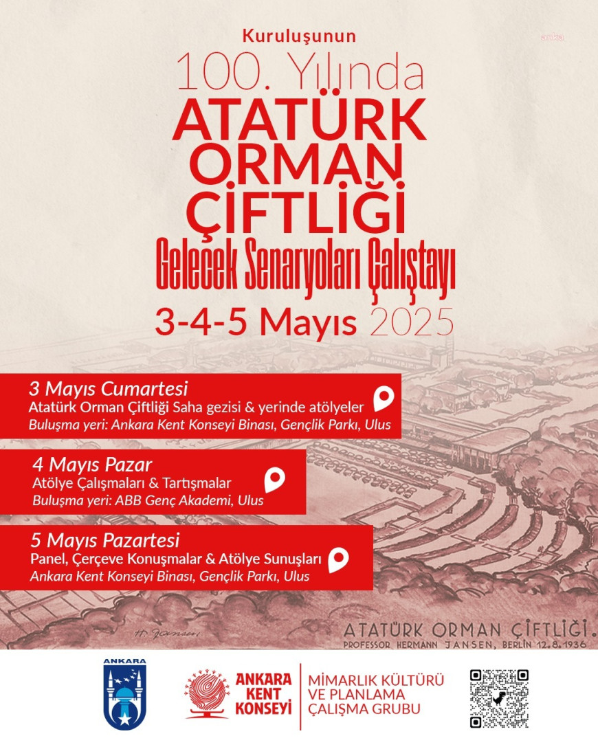 Ankara Kent Konseyi, “Kuruluşunun 100. Yılında Atatürk Orman Çiftliği için Gelecek Senaryoları Çalıştayı” düzenliyor