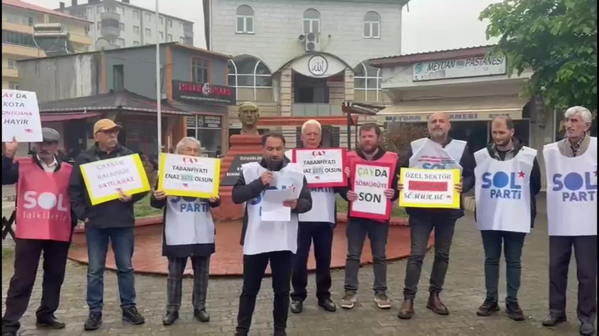 Sol Parti Kemalpaşa İlçe Örgütü'nden çay üreticilerine destek: "Sefalet ücretini kabul etmiyoruz"