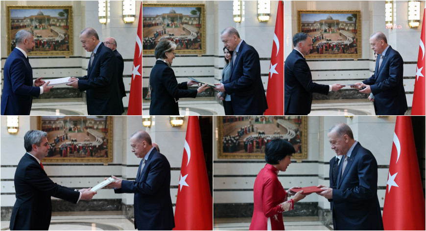Beş ülkenin büyükelçisi, Cumhurbaşkanı Erdoğan'a güven mektuplarını sundu