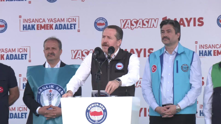 Ankara'da 1 Mayıs kutlamaları... Memur-Sen Genel Başkanı Yalçın: 1 Mayıs küresel ifsat şebekelerine karşı, LGBT borazanlarına karşı sus deme günüdür