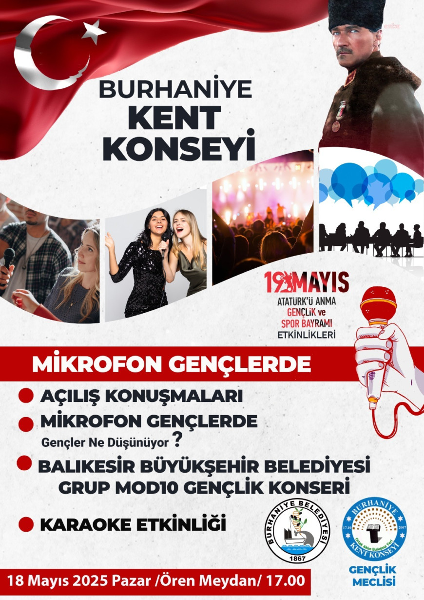 Burhaniye Belediyesi'nden 19 Mayıs'ta "Mikrofon Gençlerde" etkinliği