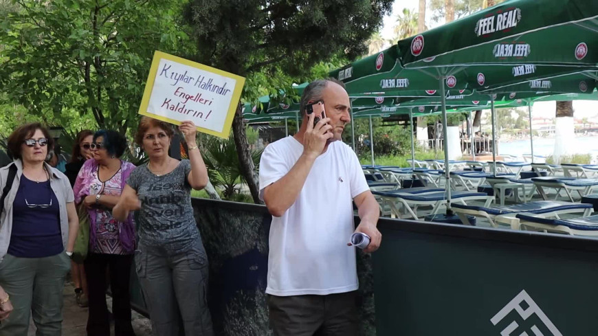 Muğla Akyaka’da işletmeye dönüşen kıyı alanına tepki