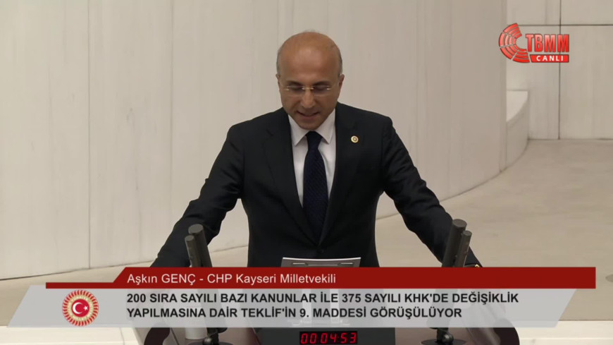 CHP’li Aşkın Genç: Devlet her 1 liralık faiz gelirine karşılık yaklaşık 16 lira faiz ödemesi yapmakta