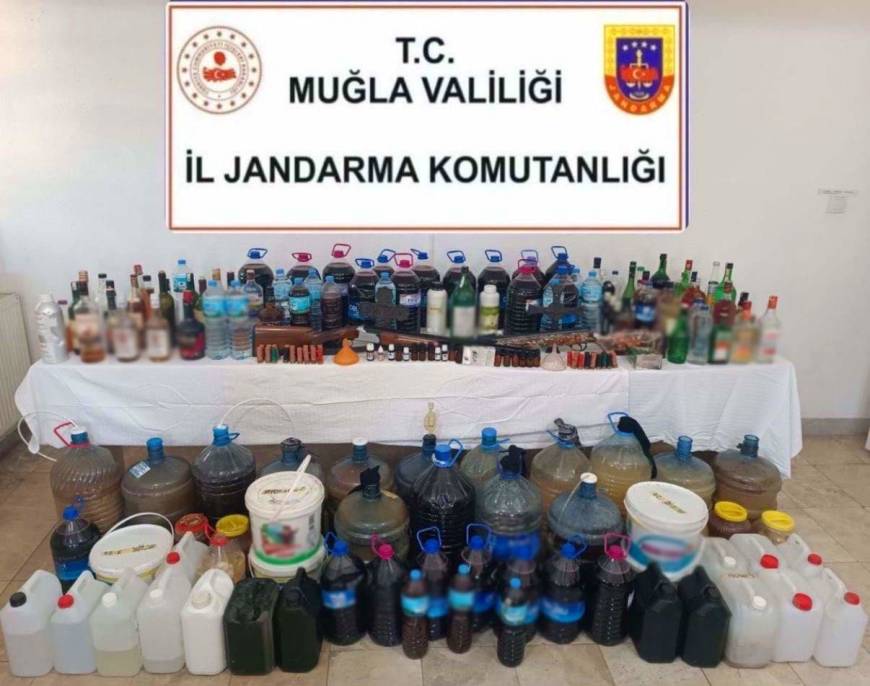 Muğla'da 555 litre 'sahte içki' ele geçirildi