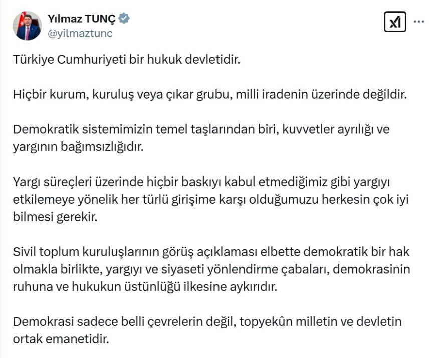 Bakan Tunç: Türkiye, eski Türkiye değildir