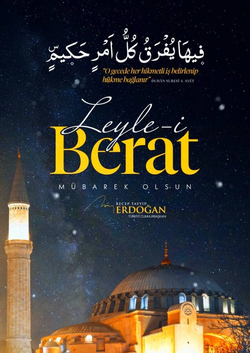 Cumhurbaşkanı Erdoğan'dan 'Berat Kandili' paylaşımı