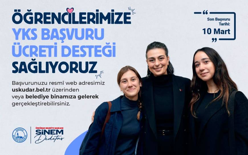 Üsküdar Belediyesi'nden YKS'ye girecek öğrencilere destek