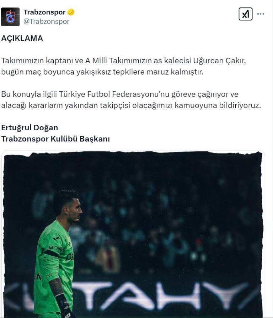 Başkan Doğan'dan TFF'ye 'Uğurcan' çağrısı