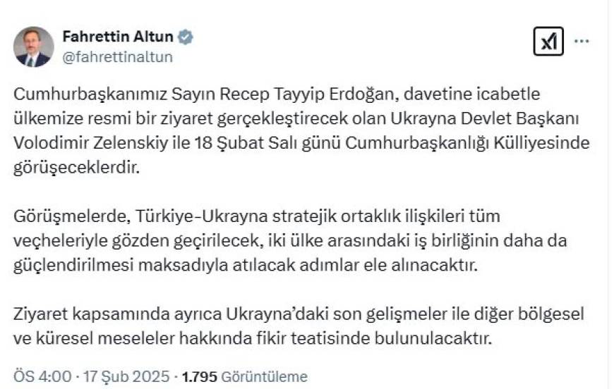 Cumhurbaşkanı Erdoğan, Ukrayna Devlet Başkanı Zelenskiy ile görüşecek 