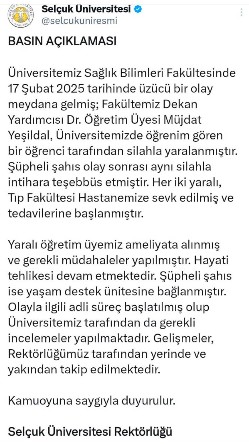 Üniversite öğrencisi, dekan yardımcısını vurup, intihara kalkıştı (2)