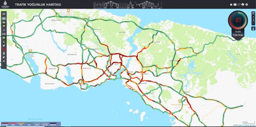 İstanbul - İstanbul'da trafik yoğunluğu yüzde 87'ye ulaştı