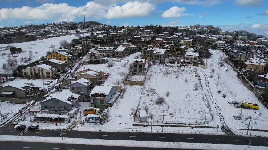 İstanbul - Kar yağışı sonrası Sarıyer havadan görüntülendi 