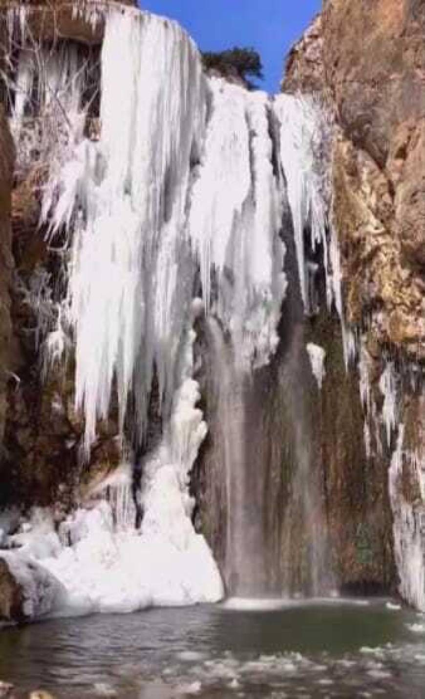 Amasya'da şelaleler dondu