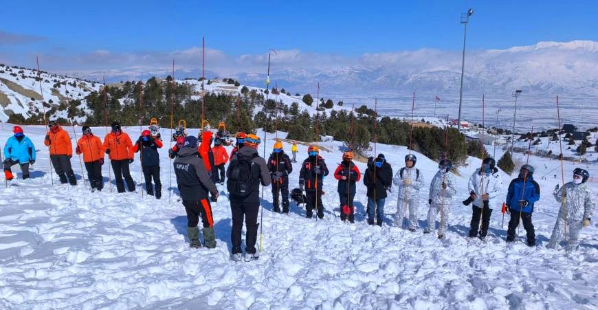 Ergan Dağı Kayak Merkezi'nde çığ tatbikatı