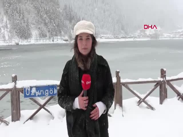 TRABZON-Uzungöl'de kar güzelliği 