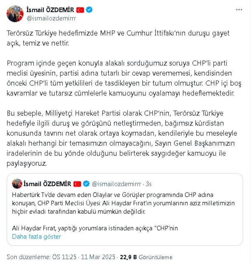 MHP ile CHP, 'Terörsüz Türkiye' süreciyle ilgili görüşmeme kararı aldı