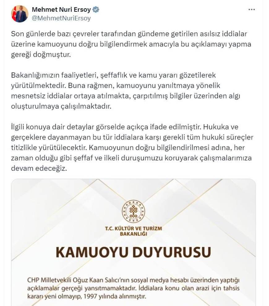 Bakanlıktan CHP'li Salıcı'nın iddialarına yalanlama