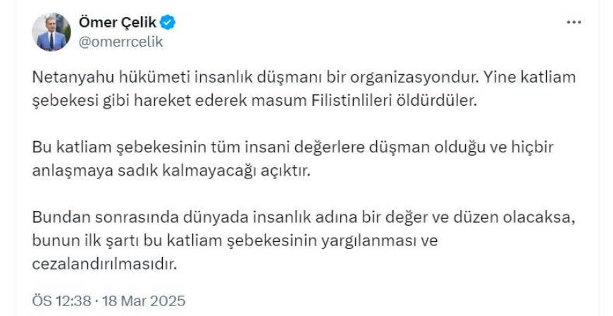 AK Parti'li Çelik: Bu katliam şebekesi yargılanmalı ve cezalandırılmalı