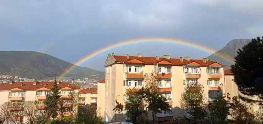 Amasya’da yağmur sonrası ‘gökkuşağı’