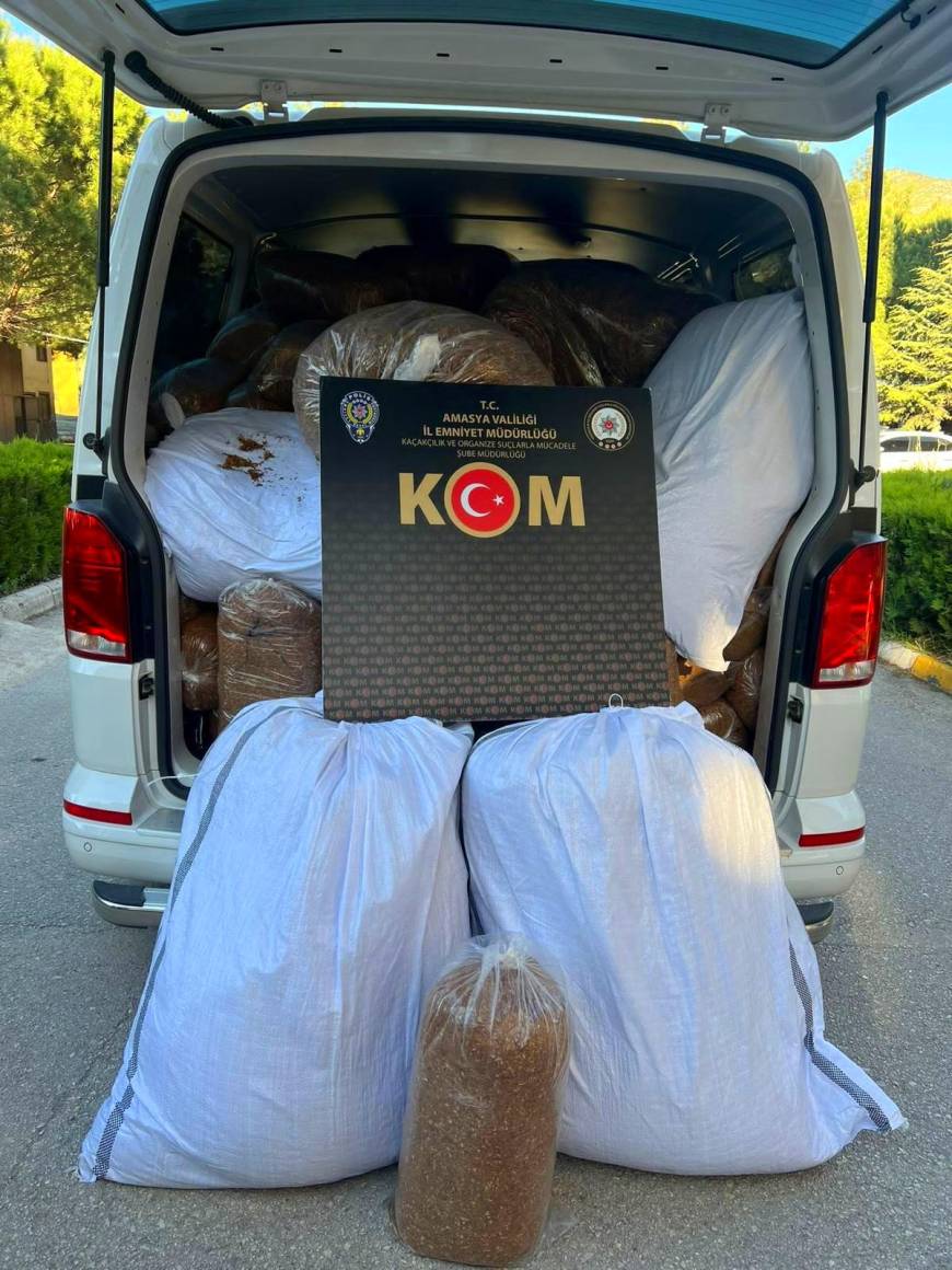 Amasya'da 1.2 ton kıyılmış tütün ele geçirildi; 1 gözaltı