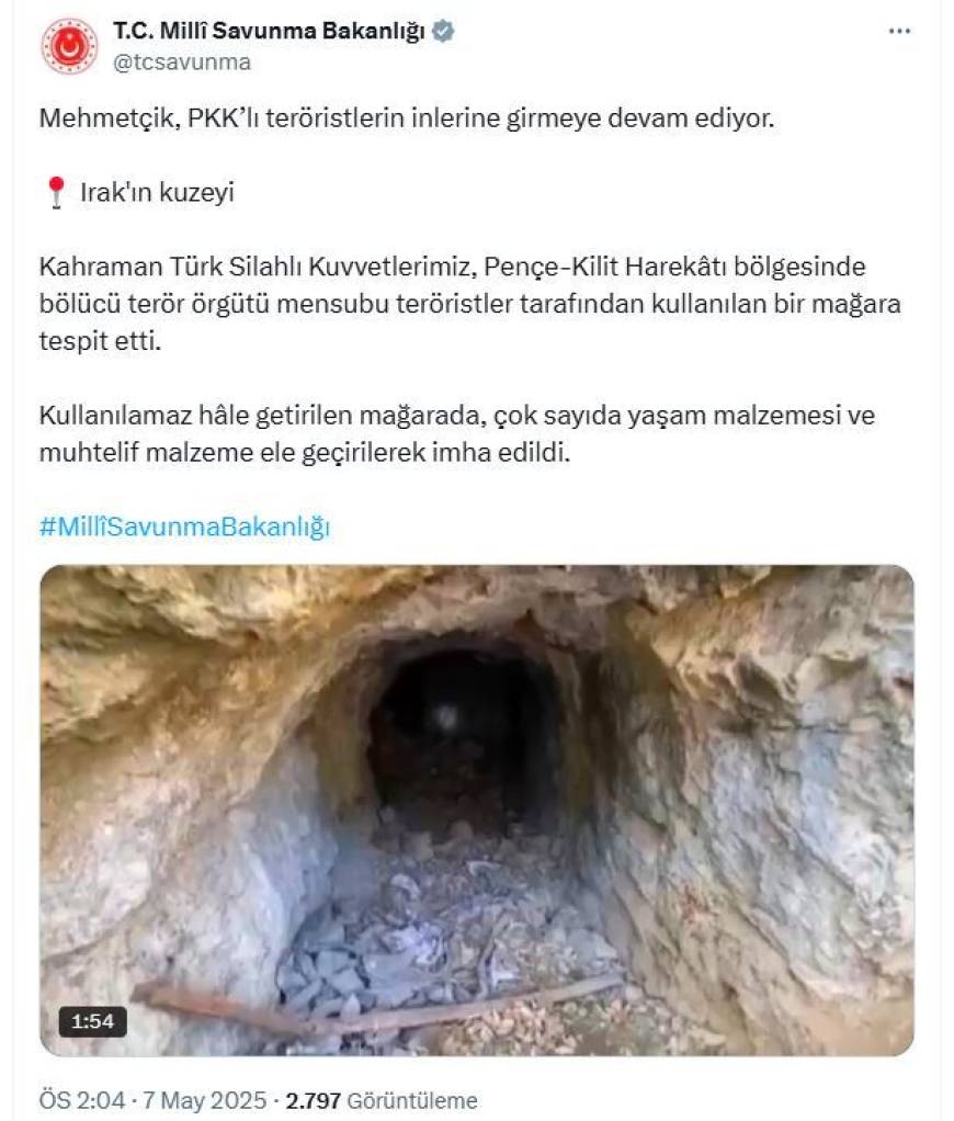 MSB: Mehmetçik PKK'lı teröristlerin inlerine girmeye devam ediyor
