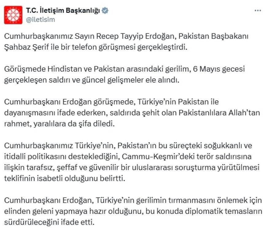 Cumhurbaşkanı Erdoğan, Pakistan Başbakanı Şerif ile görüştü