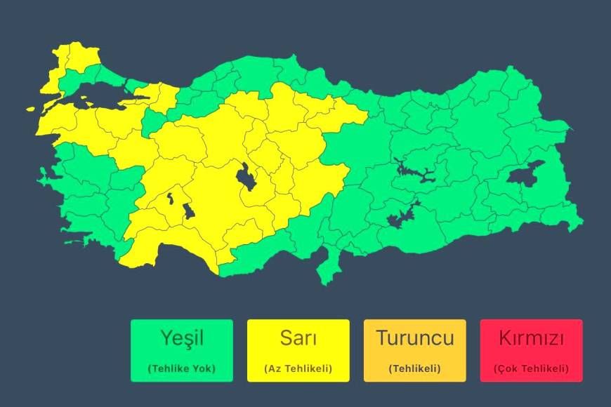 28 ilde sağanak ve fırtına nedeniyle 'sarı uyarı'