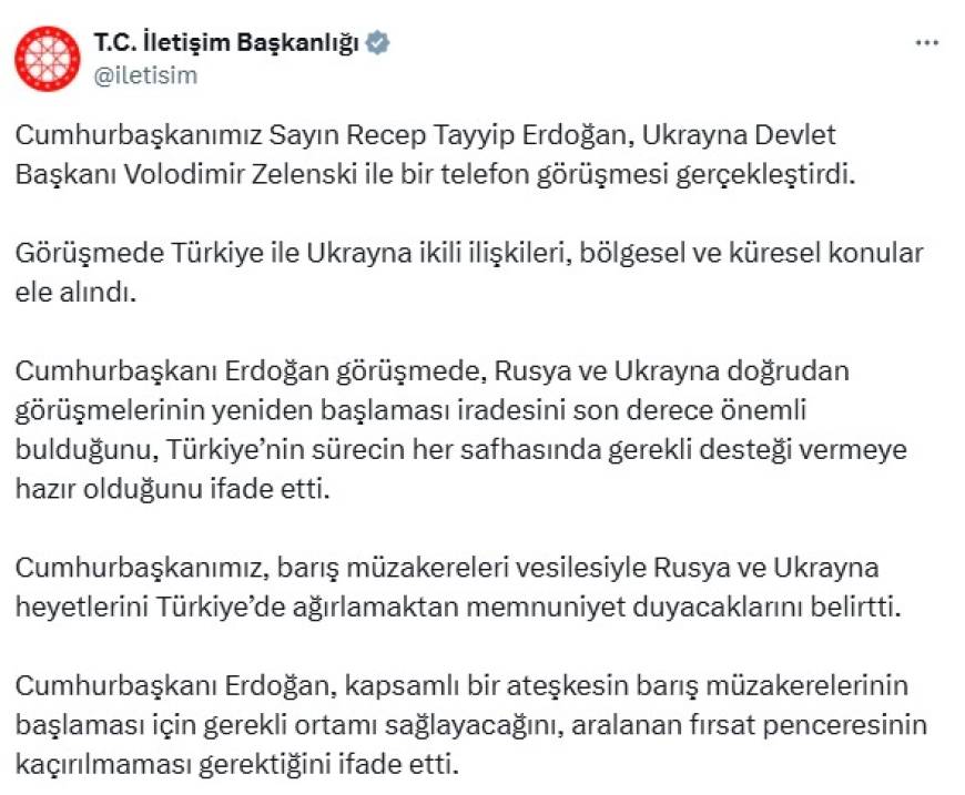 Cumhurbaşkanı Erdoğan, Ukrayna Devlet Başkanı Zelenski ile görüştü