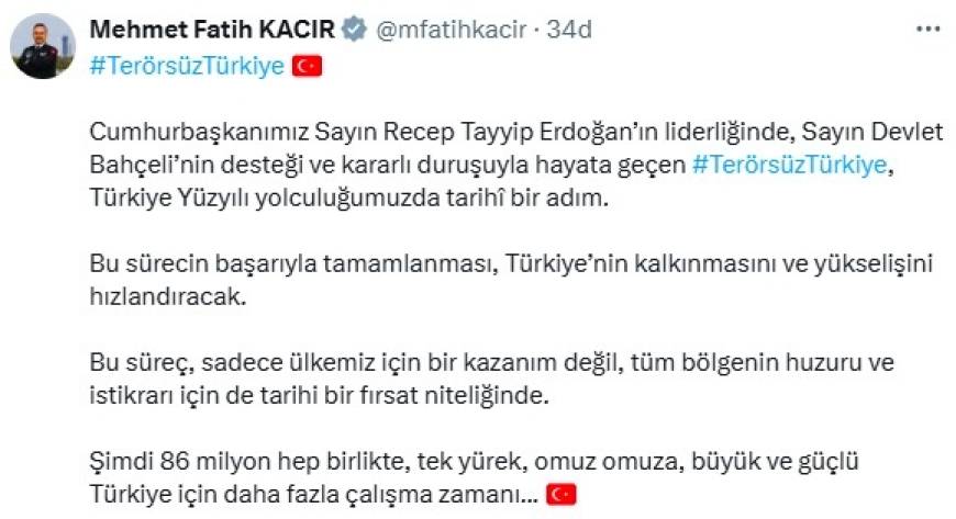 Bakan Kacır: Sürecin başarıyla tamamlanması, Türkiye’nin yükselişini hızlandıracak