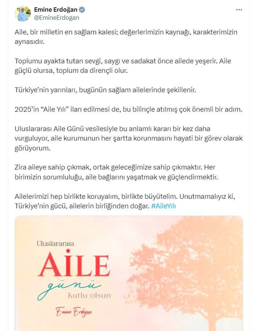 Emine Erdoğan: Türkiye'nin gücü, ailelerin birliğinden doğar