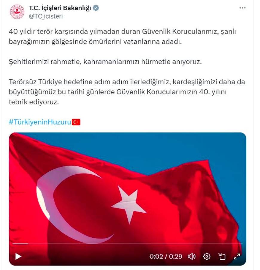 İçişleri Bakanlığı, güvenlik korucularının 40'ıncı yılını kutladı